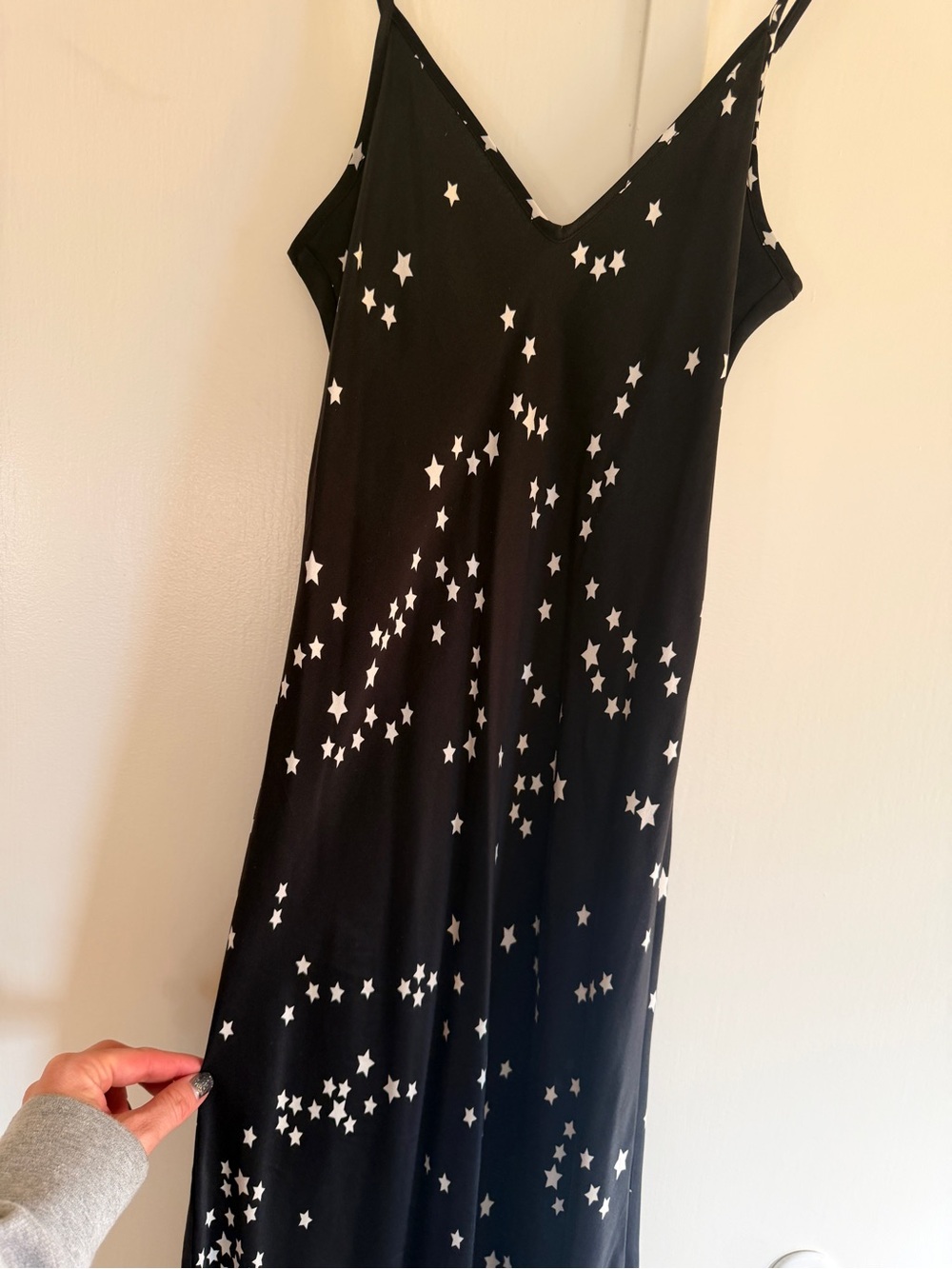 Silk Laundry Black Star Print Midi Dress